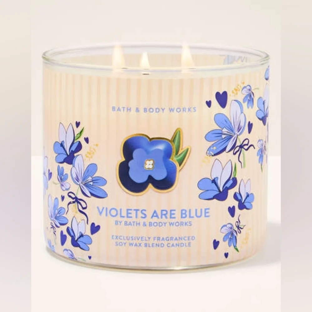 Bath & Body Works Violets Are Blue 3-Wick Candle - Picture 6 of 7